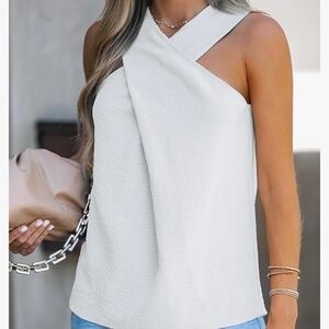 CUPSHE Women Crisscross Top Sleeveless Shirt Halter